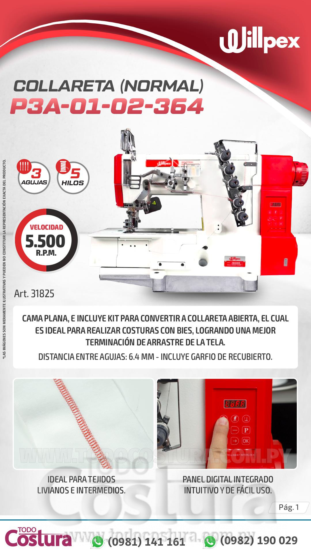COLLARETA (NORMAL) WILLPEX P3A-01-02-364 (MOTOR INCORPORADO)